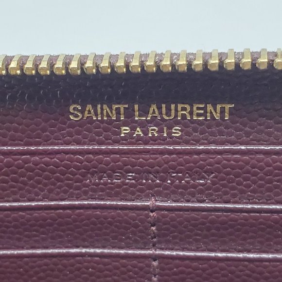 100% Auth YSL Monogram Grain Gold Zippy Wallet - Picture 13 of 14